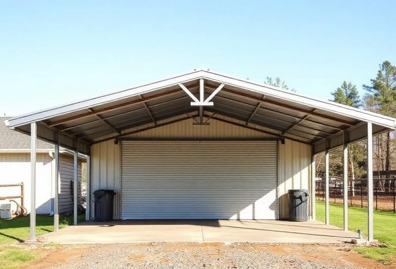 Carport roll up door installation